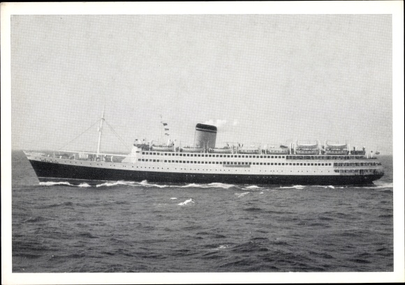 Ansichtkaart stoomschip TS Arosa Star, Arosa Line, bakboordzijde