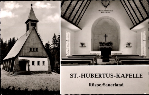 Postcard Rüspe Kirchhundem in Sauerland, St. Hubertus Chapel