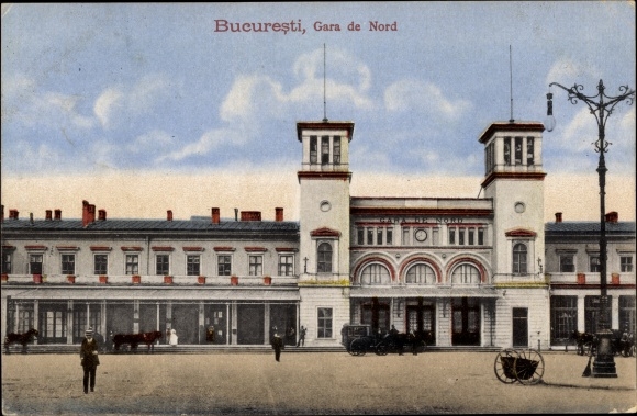 Postcard București Bucharest Romania, Gara de Nord, North Station