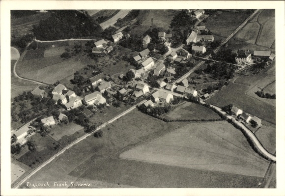 Ak Truppach Mistelgau Oberfranken, Fliegeraufnahme
