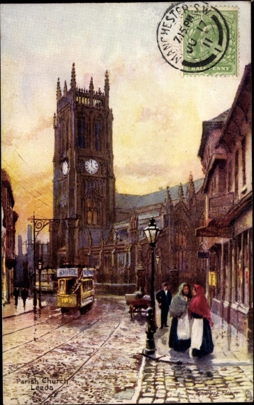 Artist Postcard Flower, C., Leeds Yorkshire England, Parish Church