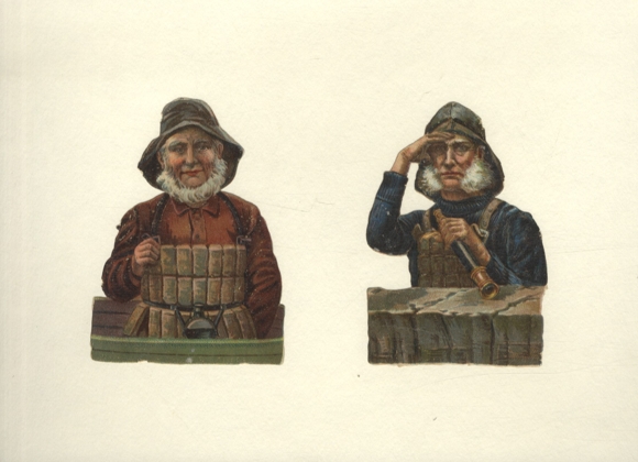 2 wafers sailors / fishermen, size approx. 12 x 9 cm each