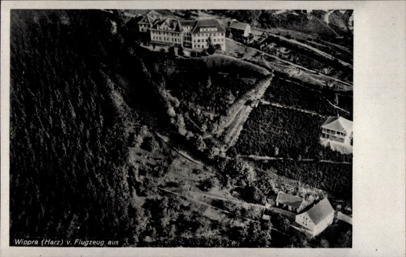 Postcard Wippra Sangerhausen am Harz, aerial photograph