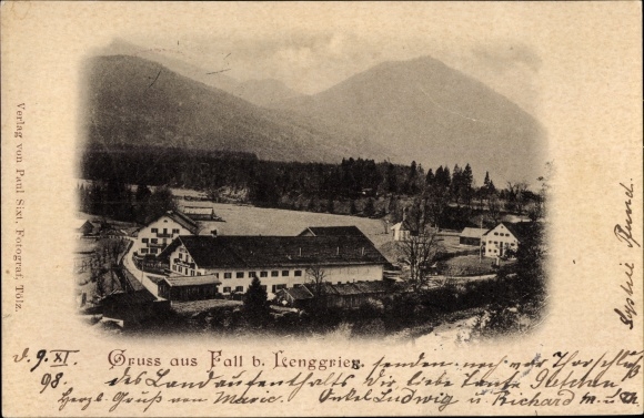 Postcard Fall Lenggries Upper Bavaria, panorama