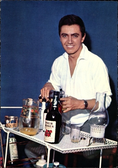 Postcard Singer Rex Gildo, Portrait, Electrola, Four Roses Bourbon Whisky