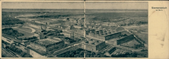Klapp Postcard Berlin Spandau Siemensstadt, Panorama, Works