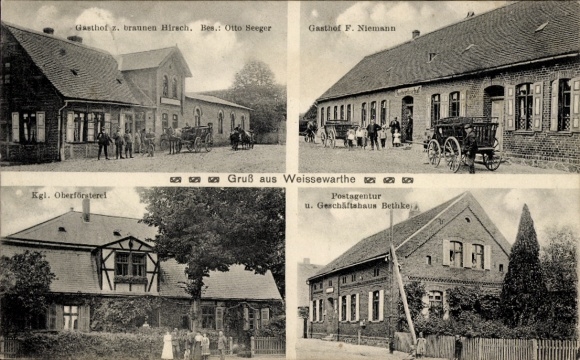 Postcard Weißewarte Weissewarte Tangerhütte in the Altmark, inns, post office, shop Bethke