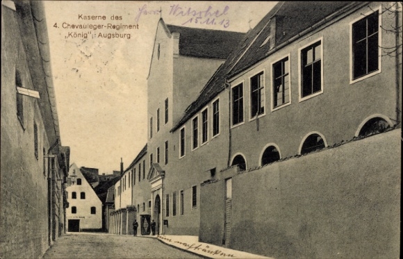 Ak Augsburg in Zwaben, kazerne van het 4e Chevauleger Regiment koning