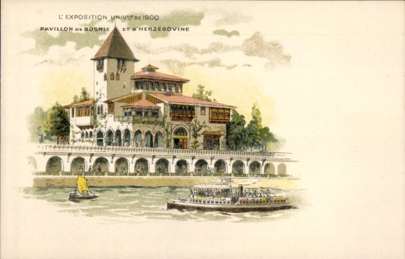 Litho Exposition Universelle de 1900, Pavillon de Bosnie et d'Herzegovine