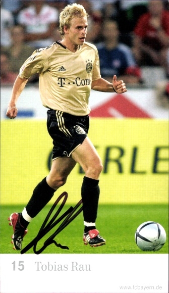 Autograph card Tobias Rau, FC Bavaria Munich, T-Com, autograph