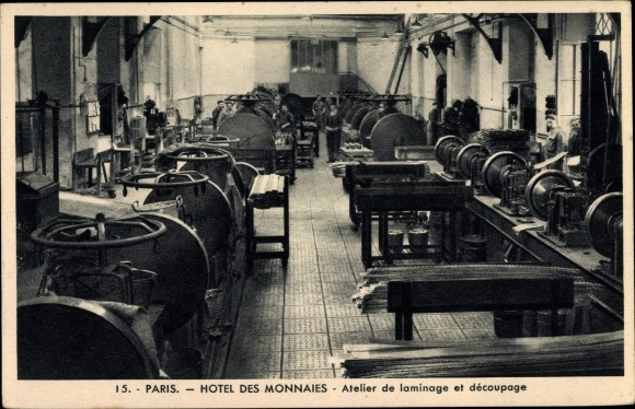 Ak Paris, Hotel des Monnaies, Atelier de laminage et decoupage