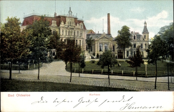 Postcard Bad Oldesloe in Holstein, spa house, park, trees, old architecture