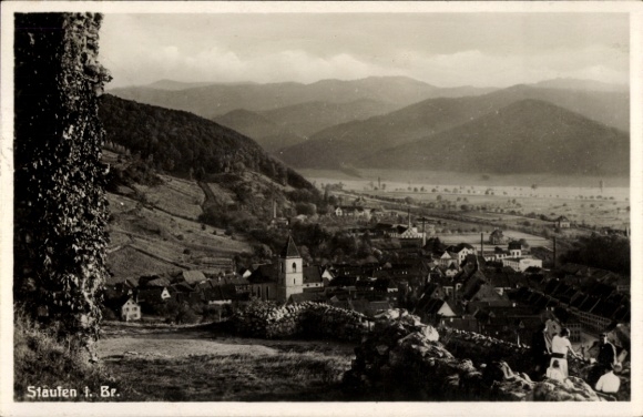 PC Staufen im Breisgau, mountain landscape, city view, church, houses, nmotiv