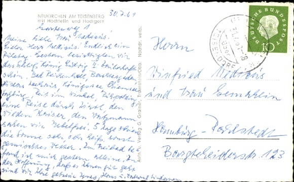 Postcard Neukirchen am Teisenberg Teisendorf in Upper Bavaria, general view, Hochfelln, Hochgern