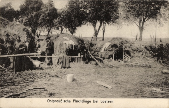 Postcard Giżycko Lötzen Lözen Masuria East Prussia, East Prussian refugees