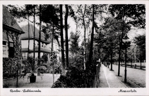 Postcard Berlin Tempelhof Lichtenrade, Mozartstraße, villas