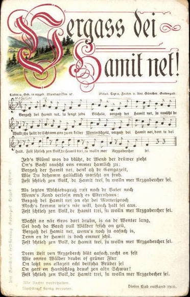 30 individual song cards, Anton Günther