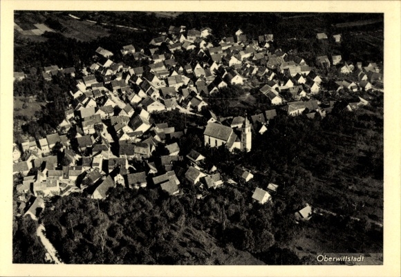 Ak Oberwittstadt Ravenstein in Baden, Fliegeraufnahme