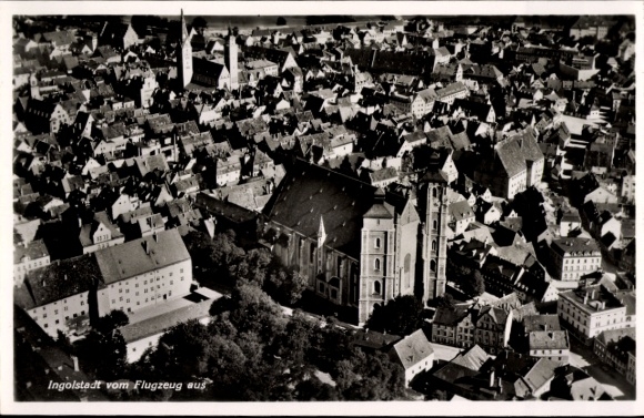 KP Ingolstadt nad Dunajem w Górnej Bawarii, zdjęcie lotnicze