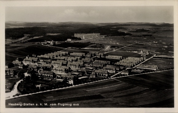 Postcard Stetten am kalten Markt, Lager Heuberg, aerial photograph