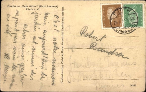 Postcard Fürth im Odenwald, evangelical church