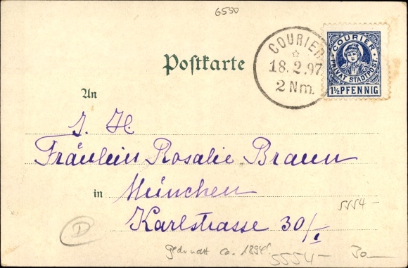 Litho Bad Kreuznach in Rijnland-Palts, Elisabeth-fontein, Kurhaus, brughuizen