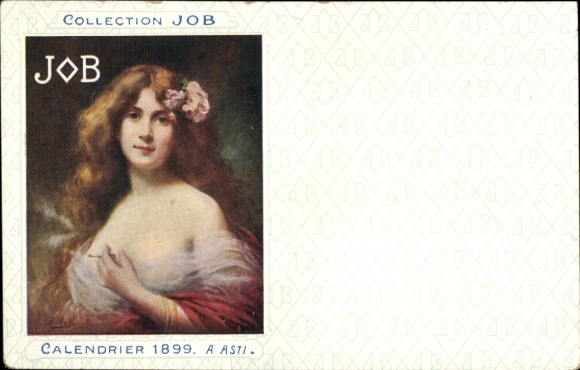 Artist Postcard Asti, A., Collection Job, Calendar 1899, Woman, Cigarette