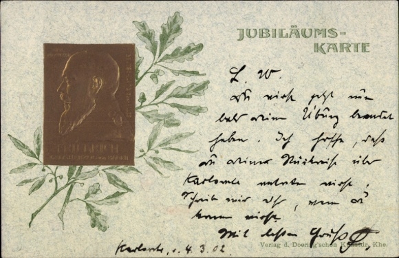 Ak Jubiläumskarte, Großherzog Friedrich I. von Baden