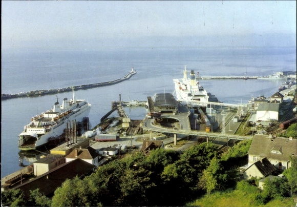 Postcard ferries in the ferry port in Sassnitz on Rügen