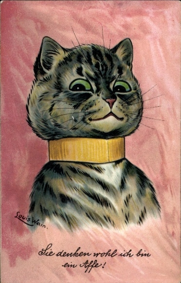 Künstler Ak Wain, Louis, Auf den Bummel geh ich jetzt, Hauskatze, Vermenschlicht, Humor