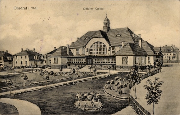 Ak Ohrdruf in Thüringen, Offizier Kasino,  Architektur, Gartenanlage