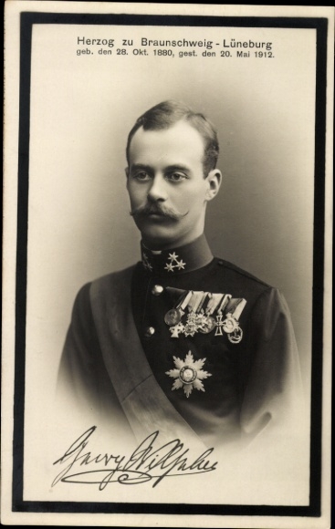 PC Prince Georg Wilhelm of Hanover, Duke of Brunswick, mourning card 1912
