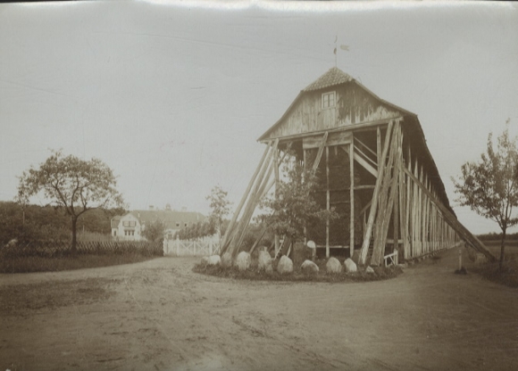 Original photo Rheine in Münsterland, NRW, graduation tower with children's home in the background, around 1900