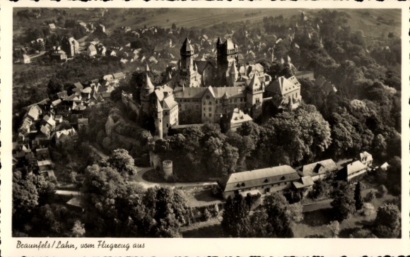 Postcard Braunfels an der Lahn, aerial photograph