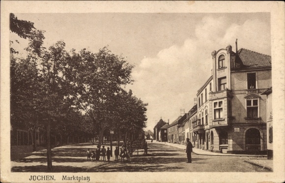Postcard Jüchen North Rhine Westphalia, market square, street view