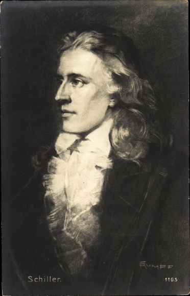 Artist Postcard Rumpf, writer Friedrich von Schiller, portrait