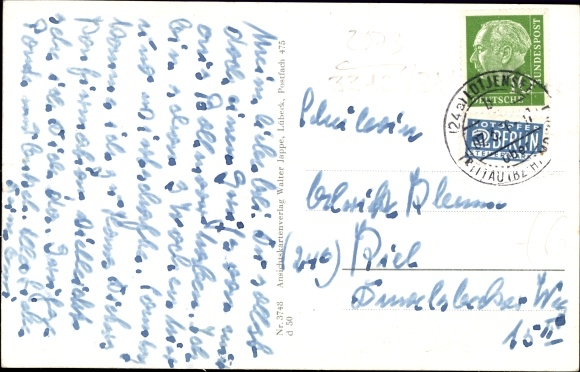 Postcard Lütjensee in Holstein, Kurhaus, Mönchsteich, department store, Grossensee