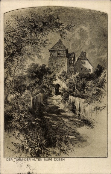 Postcard Bad Düben an der Mulde Sachsen, tower of the old castle