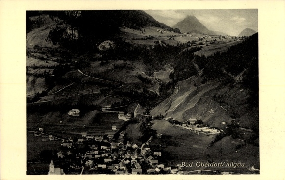 Postcard Bad Oberdorf Bad Hindelang in the Oberallgäu, aerial photograph