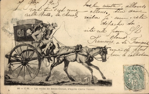 Künstler Ak Vernet, Antoine Charles, Saint Cloud Hauts de Seine, Kutsche