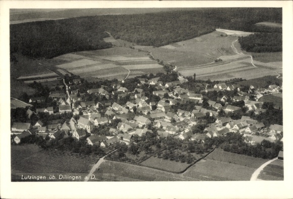 Postcard Lutzingen near Höchstadt on the Danube, aerial photograph