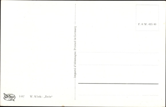 Artist PC Wink, W., Dein, vrouwelijk naakt, vrouw met lang donker haar, borsten