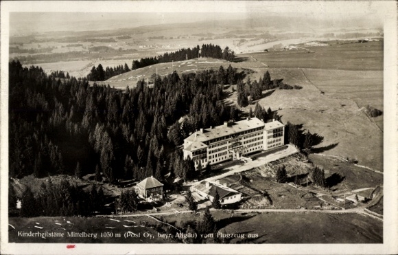 Ak Mittelberg im Allgäu, Fliegeraufnahme, Kinderheilstätte