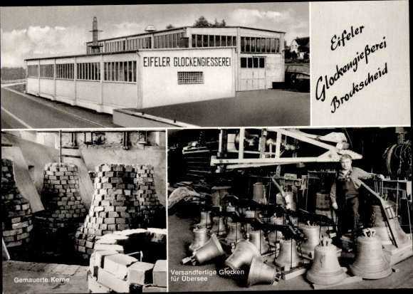 Ak Brockscheid in der Eifel, Eifeler Glockengießerei Johannes Mark, Glockengießer, gemauerte Kerne