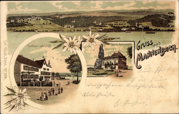 lito Mannenbach Salenstein Canton Thurgau Switzerland, total view, Gasthaus zum Schiff, Arenenberg Castle
