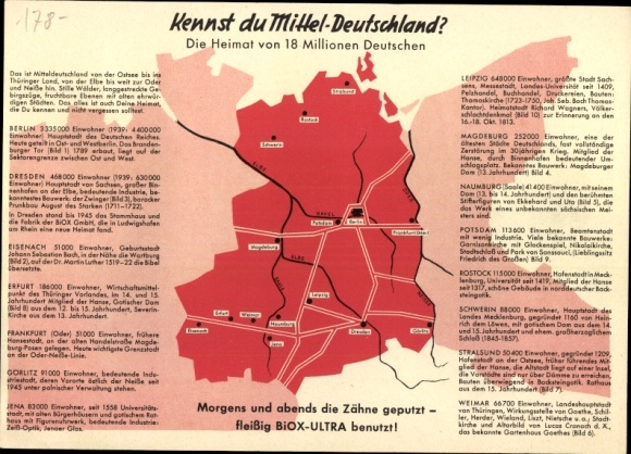 Timetable BIOX-Ultra oxygen toothpaste - Do you know Central Germany East Germany around 1960