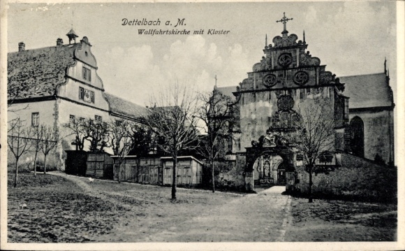 Postcard Dettelbach am Main Lower Franconia, pilgrimage church, monastery