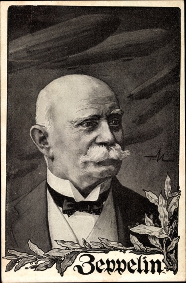 Artist PC Ferdinand Graf von Zeppelin, portrait, German Air Fleet Association