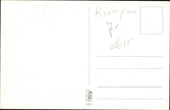 Artist Postcard Krampus, I punish the bad girls with a rod, but I kiss the good ones