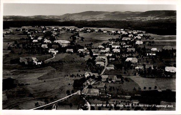 Postcard Hänner Murg am Hochrhein Baden, aerial photograph looking north